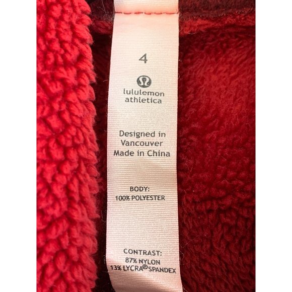 Lululemon Peace of Mind Fleece Drape Jacket Sweater Size 4 Small EUC 6812 Red - Picture 10 of 15